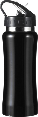 Trinkflasche aus Edelstahl Serena – Schwarz bedrucken, Art.-Nr. 001999999_5233