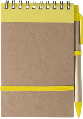 Notizbuch aus recyceltem Karton Emory – Gelb bedrucken, Art.-Nr. 006999999_5410