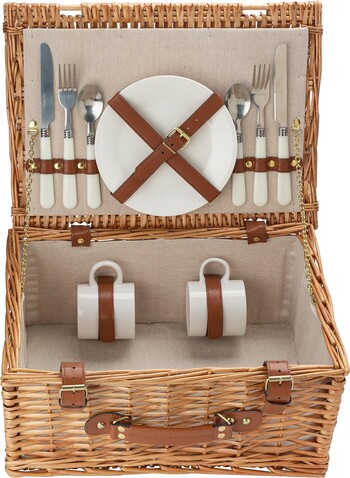Picknickkorb Effie | Weide | 2 Personen – Braun bedrucken, Art.-Nr. 011999999_5794