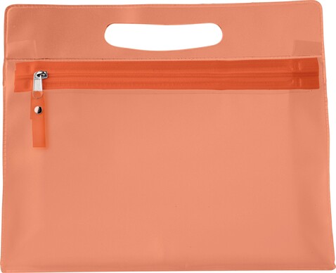 Kulturtasche aus PVC Clyde – Orange bedrucken, Art.-Nr. 007999999_6447