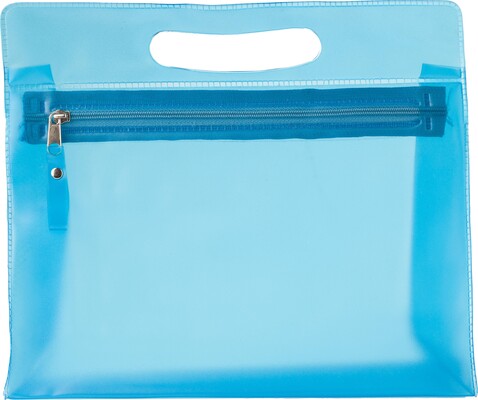 Kulturtasche aus PVC Clyde – Hellblau bedrucken, Art.-Nr. 018999999_6447