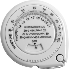 BMI-Maßband Jasper | 1,5 Meter – Weiß bedrucken, Art.-Nr. 002999999_6548