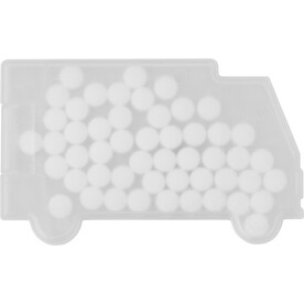 Pfefferminzkarte Richard | LKW-Form – Weiß bedrucken, Art.-Nr. 002999999_6679