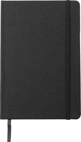 rPET Notizbuch (DIN A5) Samira – Schwarz bedrucken, Art.-Nr. 001999999_671497