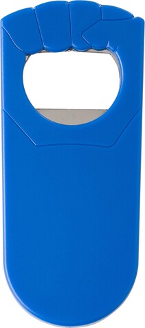 Flaschenöffner aus Kunststoff Tay – Blau bedrucken, Art.-Nr. 005999999_708984