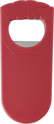 Flaschenöffner aus Kunststoff Tay – Rot bedrucken, Art.-Nr. 008999999_708984