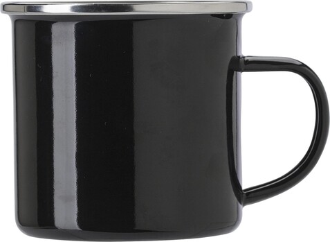 Emaille-Becher Jamaal | 350 ml – Schwarz bedrucken, Art.-Nr. 001999999_709888