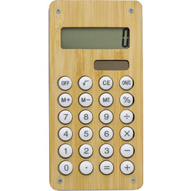 Taschenrechner Thomas | Bambus | Solar – Bambus bedrucken, Art.-Nr. 823999999_710931