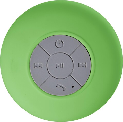 BT/Wireless-Lautsprecher aus Kunststoff Jude – Limettengrün bedrucken, Art.-Nr. 019999999_7631