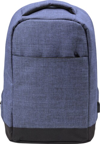 Diebstahlsicherer Rucksack aus Polyester Cruz – Blau bedrucken, Art.-Nr. 005999999_7879