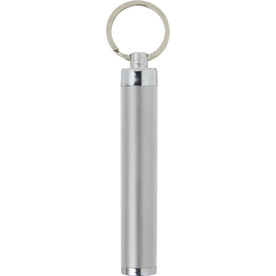 Schlüsselanhänger mit Taschenlampe Zola – Silber bedrucken, Art.-Nr. 032999999_8297