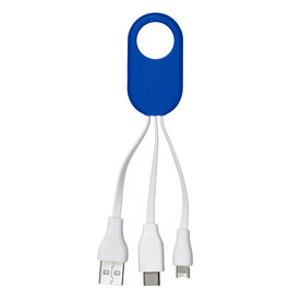 Ladekabel Pilar | 3-in-1 – Blau bedrucken, Art.-Nr. 005999999_8450