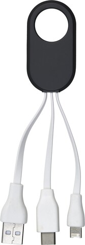Ladekabel Pilar | 3-in-1 – Schwarz bedrucken, Art.-Nr. 001999999_8450