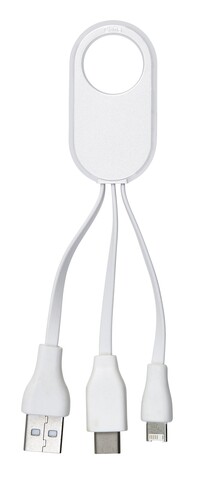 Ladekabelset aus Kunststoff Pilar – Weiß bedrucken, Art.-Nr. 002999999_8450
