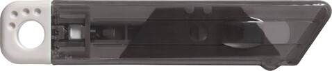 Cutter-Messer mit Federkernautomatik aus Kunststoff Griffin – Schwarz bedrucken, Art.-Nr. 001999999_8545