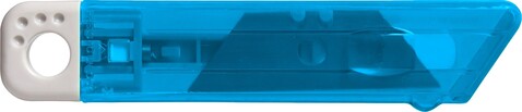 Cutter-Messer mit Federkernautomatik aus Kunststoff Griffin – Hellblau bedrucken, Art.-Nr. 018999999_8545