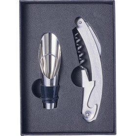2-teiliges Sommelierset aus Edelstahl Dale – Schwarz bedrucken, Art.-Nr. 001999999_8589