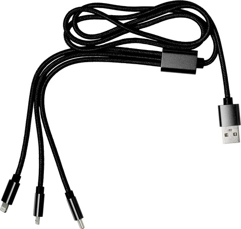 Ladekabel Felix | 4-in-1 – Schwarz bedrucken, Art.-Nr. 001999999_8597