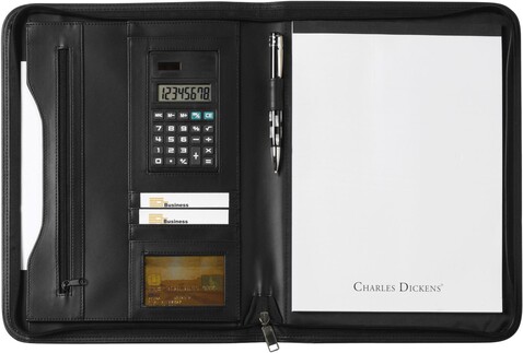 Charles Dickens Schreibmappe Giada | A4 – Schwarz bedrucken, Art.-Nr. 001999999_8603 Charles Dickens Schreibmappe Giada | A4 – Schwarz bedrucken, Art.-Nr. 001999999_8603