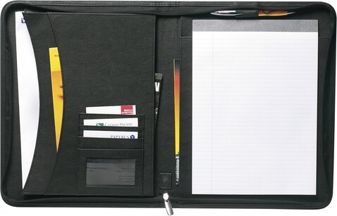 Mappe Josie | Gebundenes Leder | A4 – Schwarz bedrucken, Art.-Nr. 001999999_8617