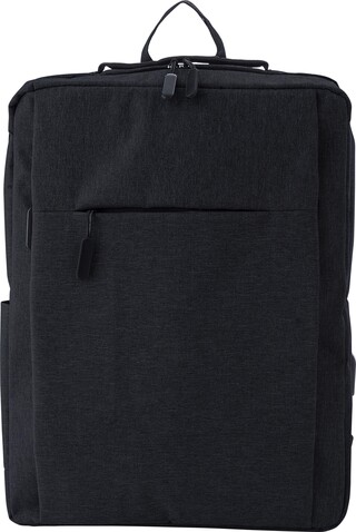Polyester (600D) Rucksack Carlito – Schwarz bedrucken, Art.-Nr. 001999999_864735