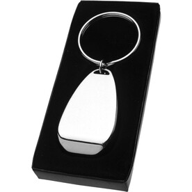 Schlüsselanhänger Alma | Mit Flaschenöffner – Silber bedrucken, Art.-Nr. 032999999_8659