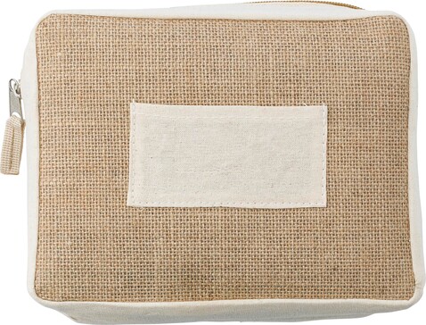 Jute-Kosmetiktasche Julian – Braun bedrucken, Art.-Nr. 011999999_866445
