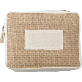 Jute-Kosmetiktasche Julian – Braun bedrucken, Art.-Nr. 011999999_866445