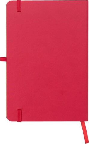 Notizbuch Dorita aus PU und Bambus – Rot bedrucken, Art.-Nr. 008999999_866554