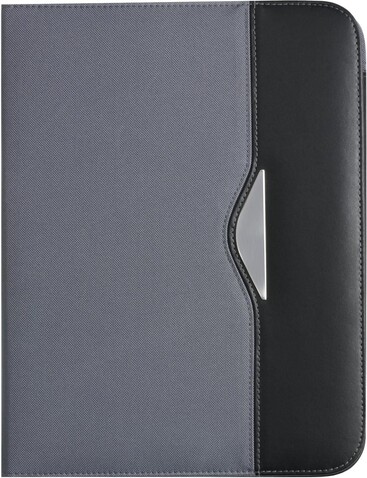 Dokumentenmappe aus Polyester/Kunstleder Ivo – Grau bedrucken, Art.-Nr. 003999999_8668