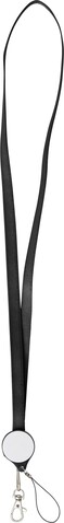2-in-1 Lanyard aus Kunststoff Romario – Schwarz bedrucken, Art.-Nr. 001999999_8987