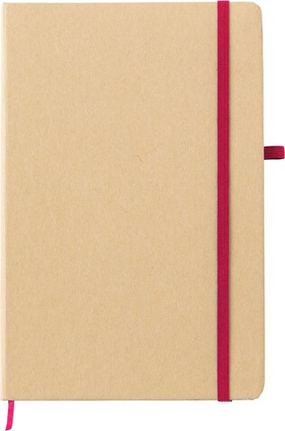 Notizbuch aus Papier Cora – Rot bedrucken, Art.-Nr. 008999999_9144