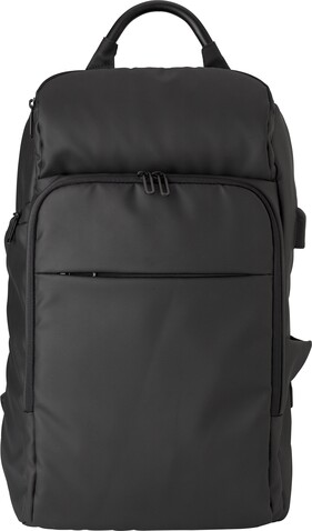 Rucksack aus Kunststoff Rishi – Schwarz bedrucken, Art.-Nr. 001999999_9154