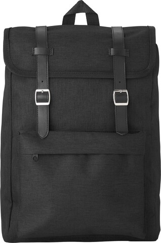 Rucksack aus Polyester Genevieve – Schwarz bedrucken, Art.-Nr. 001999999_9170
