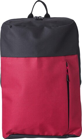Rucksack aus Polyester Freya – Rot bedrucken, Art.-Nr. 008999999_9185 Rucksack aus Polyester Freya – Rot bedrucken, Art.-Nr. 008999999_9185