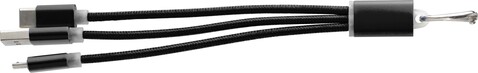 Ladekabel Alvin | 3-in-1 – Schwarz bedrucken, Art.-Nr. 001999999_9215