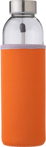 Glasflasche (500ml) mit einem Neoprenhülle Nika – Orange bedrucken, Art.-Nr. 007999999_9301