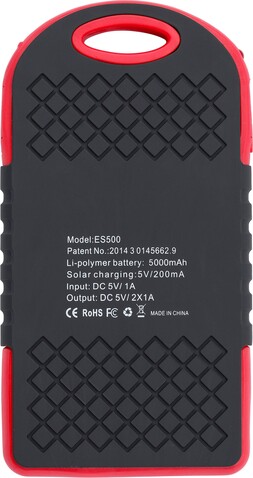 Solar Powerbank Aurora – Rot bedrucken, Art.-Nr. 008999999_9333
