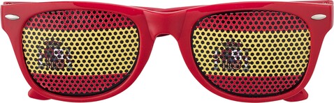 Fan Sonnenbrille aus Plexiglas Lexi – red/yellow bedrucken, Art.-Nr. 297999999_9346 Fan Sonnenbrille aus Plexiglas Lexi – red/yellow bedrucken, Art.-Nr. 297999999_9346