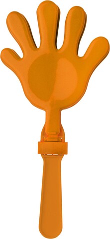 Klapperhand aus Kunststoff Boris – Orange bedrucken, Art.-Nr. 007999999_9539