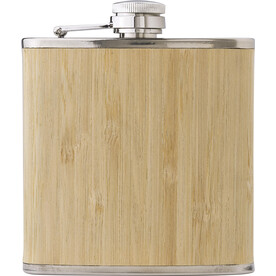 Flachmann aus Edelstahl und Bambus Hayden – Braun bedrucken, Art.-Nr. 011999999_966233 Flachmann aus Edelstahl und Bambus Hayden – Braun bedrucken, Art.-Nr. 011999999_966233