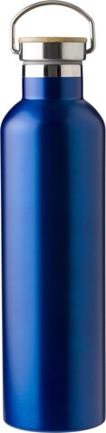 Doppelwandige Flasche aus Edelstahl Damien – Blau bedrucken, Art.-Nr. 005999999_966256