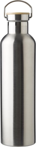 Doppelwandige Flasche aus Edelstahl Damien – Silber bedrucken, Art.-Nr. 032999999_966256
