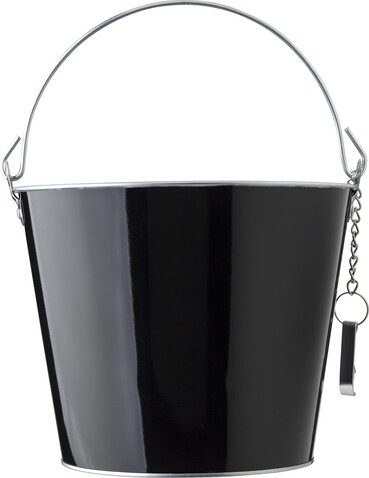 Eisbehälter aus Eisen und Aluminium Corey – Schwarz bedrucken, Art.-Nr. 001999999_966261