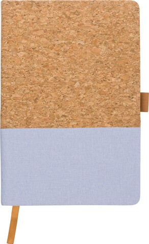 Notizbuch Trevor aus Kork und Baumwolle – Lilafarbig bedrucken, Art.-Nr. 015999999_967381