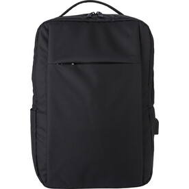 rPET (300D) Laptop-Rucksack Jesse – Schwarz bedrucken, Art.-Nr. 001999999_967399 rPET (300D) Laptop-Rucksack Jesse – Schwarz bedrucken, Art.-Nr. 001999999_967399