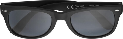 Recycelte PC- und PVC-Sonnenbrille Kenzie – Schwarz bedrucken, Art.-Nr. 001999999_967735