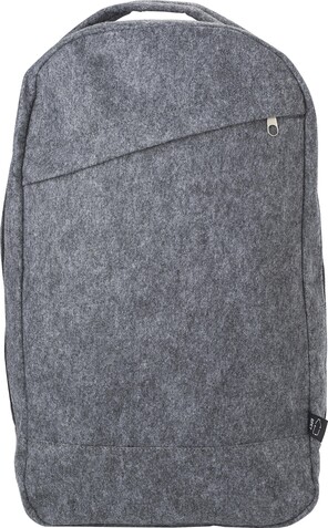 rPET-Filz-Rucksack Eleanor – Grau bedrucken, Art.-Nr. 003999999_970944