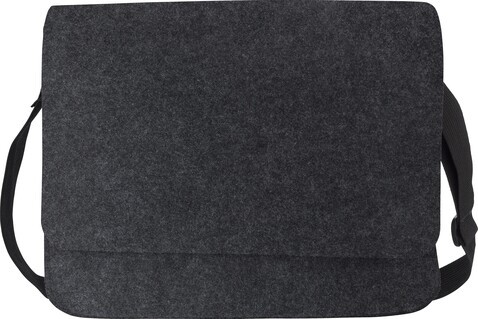 Laptoptasche Layla | Recycelter Filz | 15 Zoll | Klettverschluss – dunkelgrau bedrucken, Art.-Nr. 491999999_970953