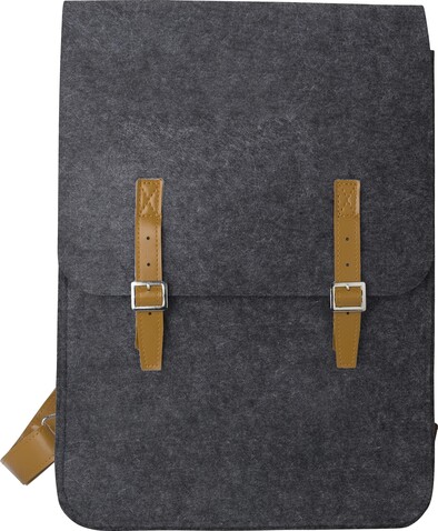 rPET-Filz-Rucksack Avery – Grau bedrucken, Art.-Nr. 003999999_970973